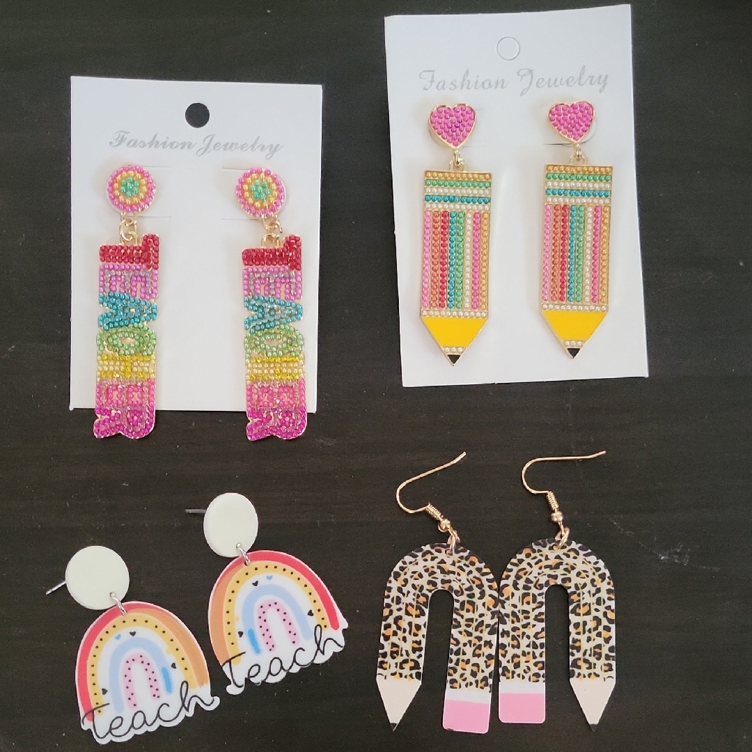 Colorful Teachers Earrings Set 25$